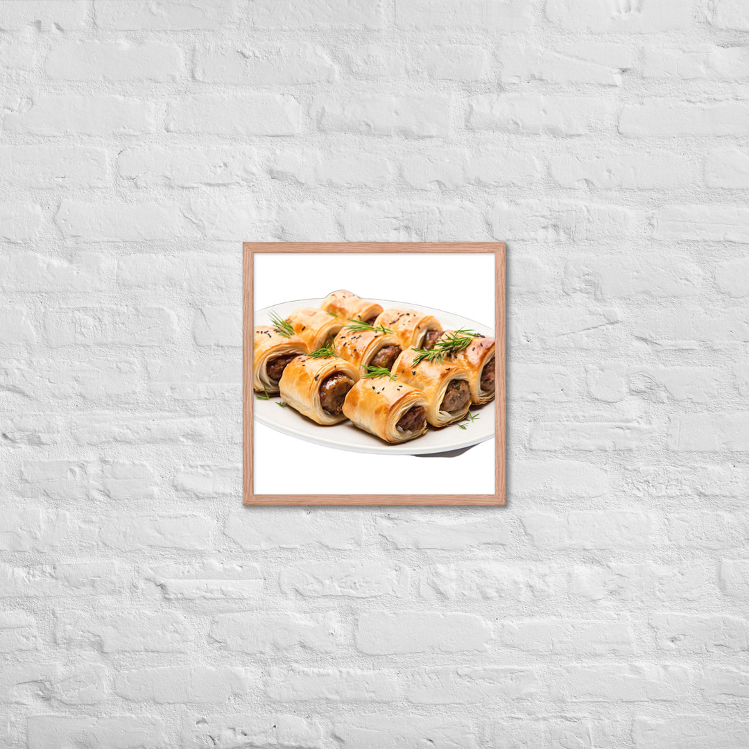 Vegan Sausage Rolls Showcase Framed poster 🤤 from Yumify.AI