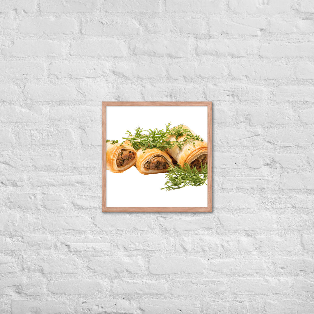 Vegan Sausage Rolls Showcase Framed poster 🤤 from Yumify.AI