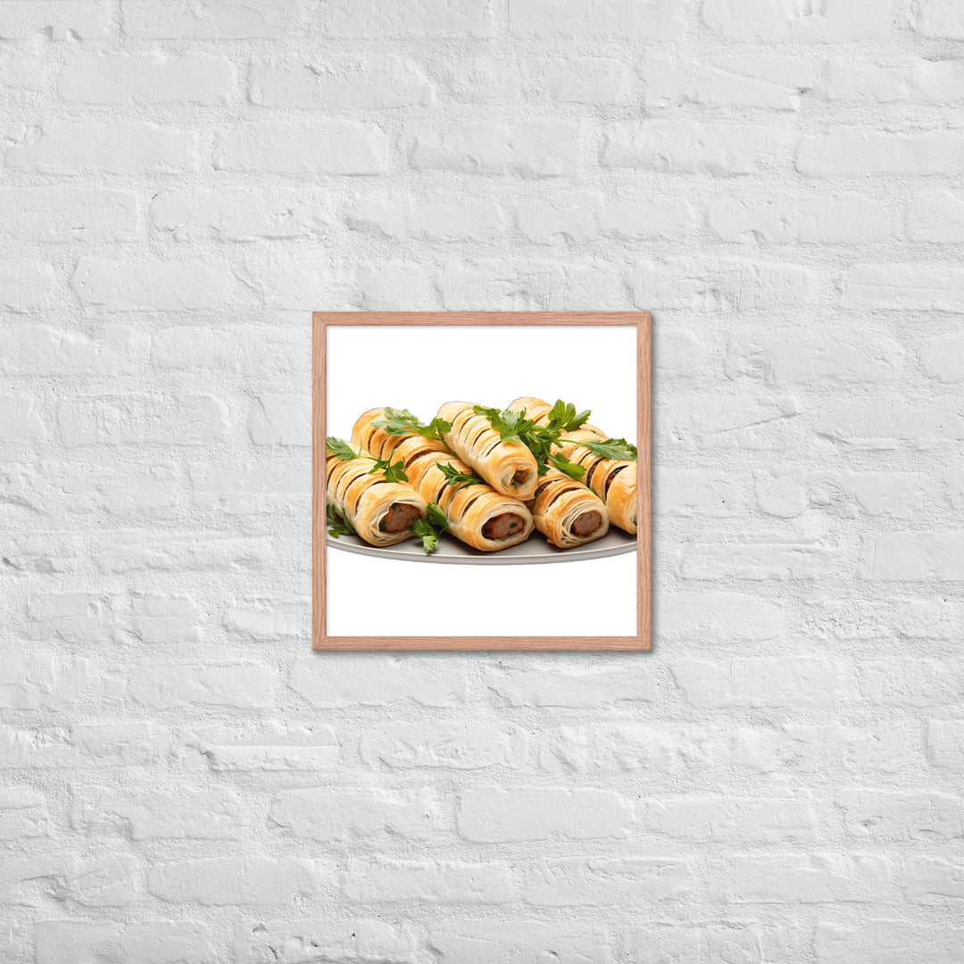 Vegan Sausage Rolls Showcase Framed poster 🤤 from Yumify.AI