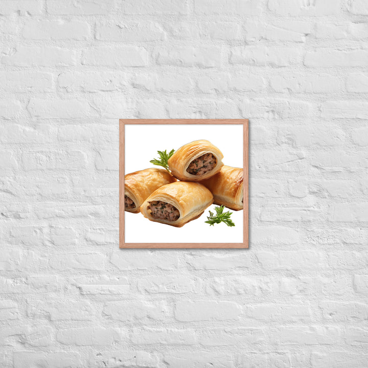 Gourmet Sausage Rolls Framed poster 🤤 from Yumify.AI