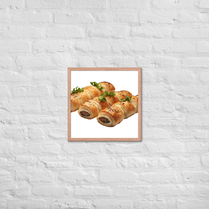 Gourmet Sausage Rolls Framed poster 🤤 from Yumify.AI