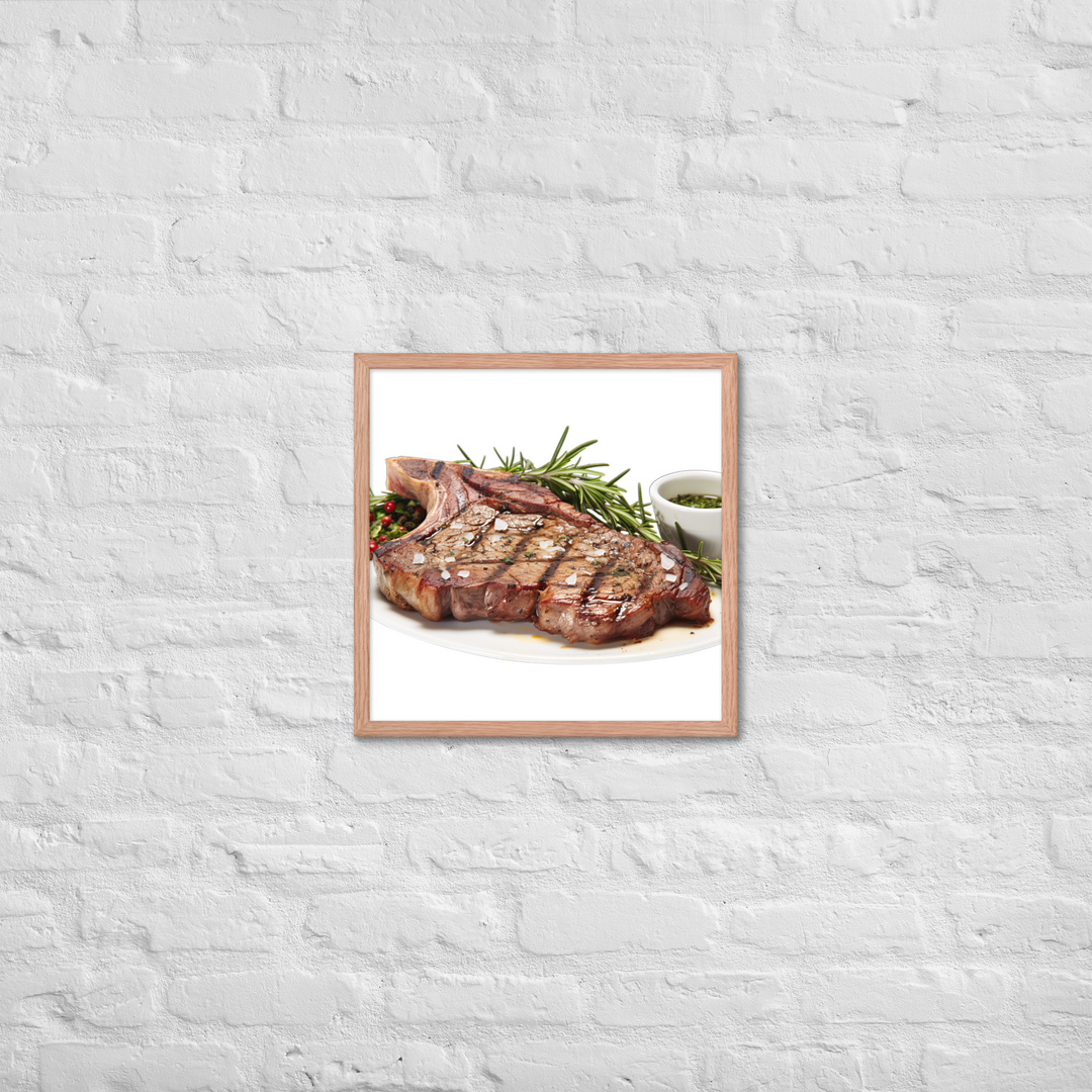 T Bone Steak with Herbs Framed poster 🤤 from Yumify.AI