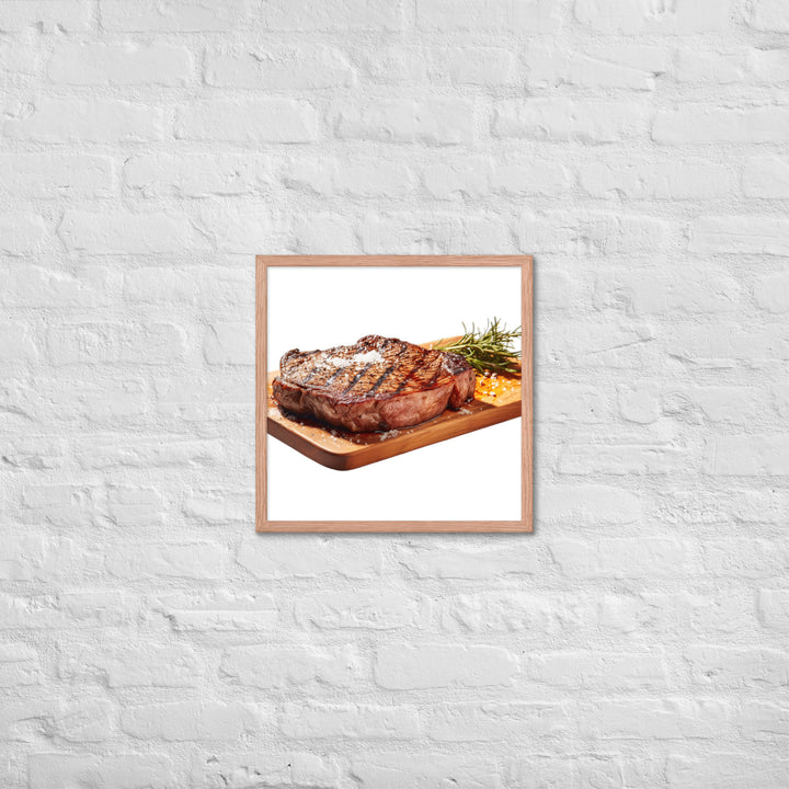 Sizzling Ribeye Steak Framed poster 🤤 from Yumify.AI