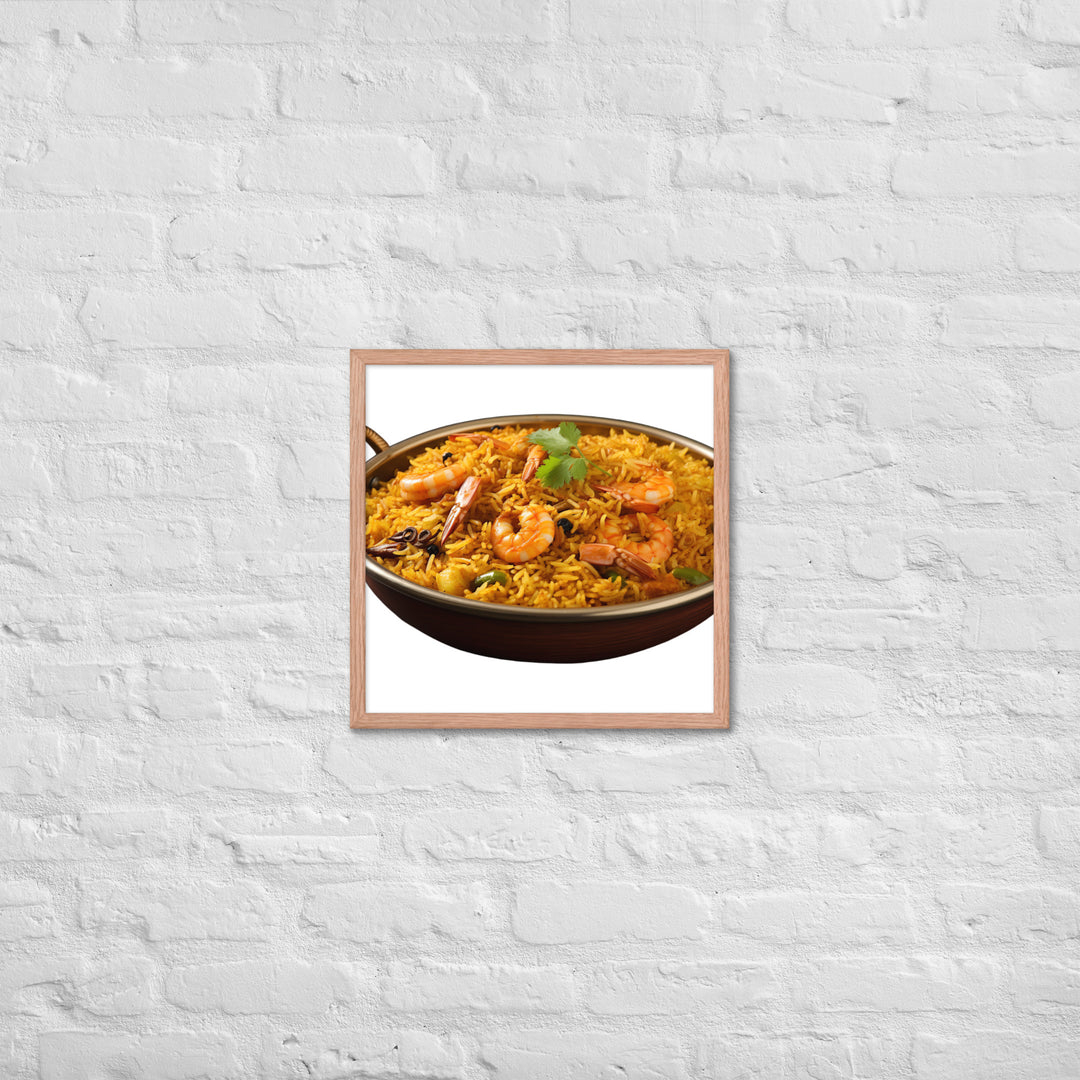 Prawn Biryani Seafood Delight Framed poster 🤤 from Yumify.AI