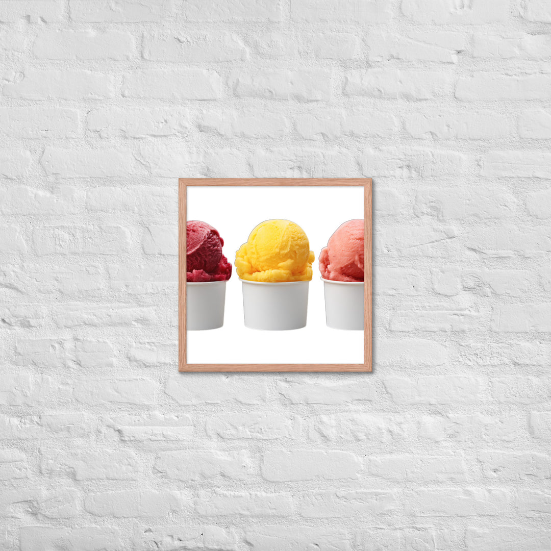 Trio of Sorbet Scoops Framed poster 🤤 from Yumify.AI