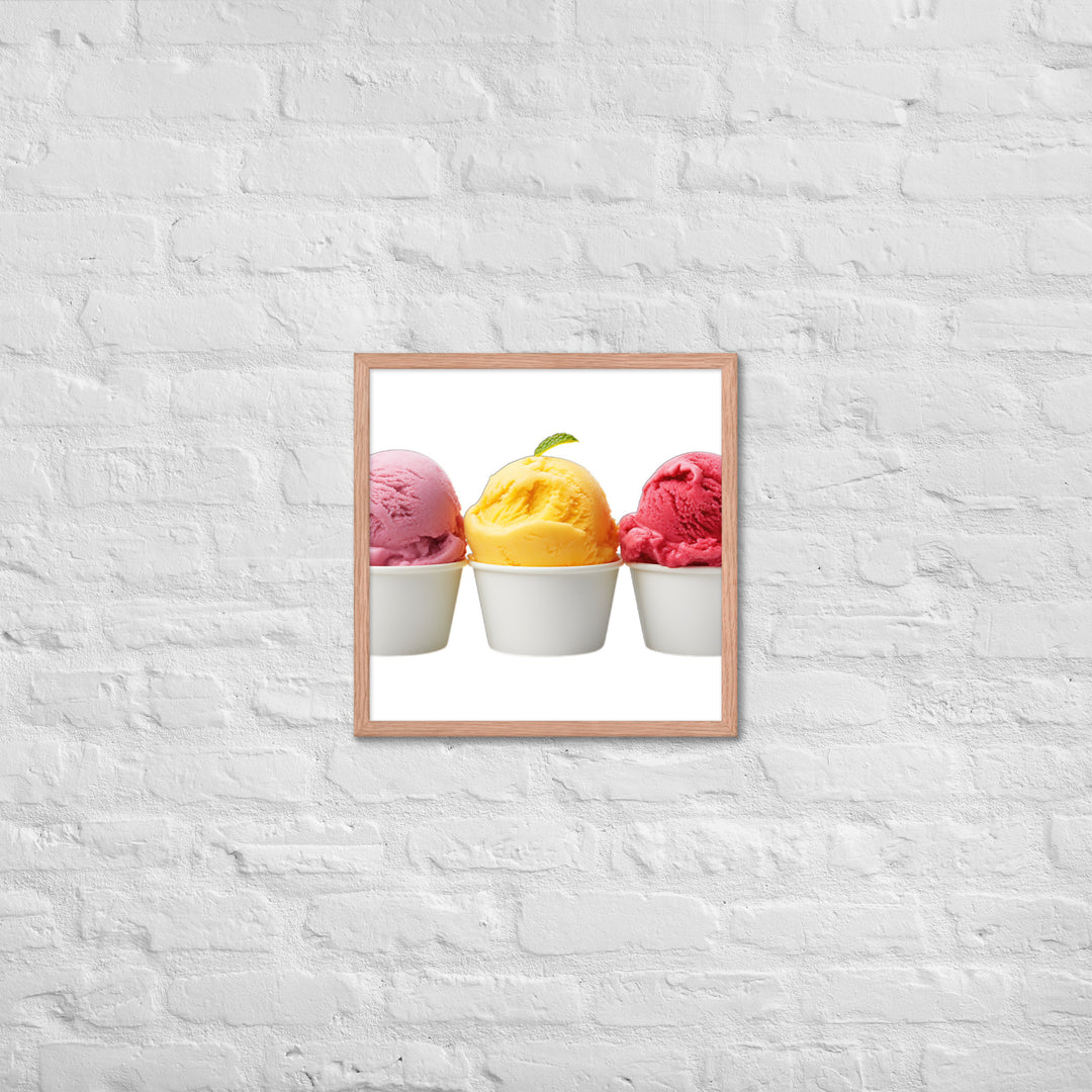 Trio of Sorbet Scoops Framed poster 🤤 from Yumify.AI