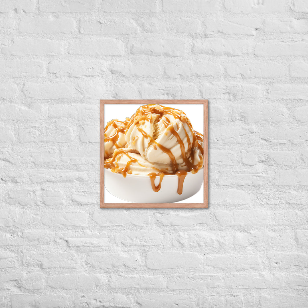 Caramel Swirls in Coffee Ice Cream Framed poster 🤤 from Yumify.AI