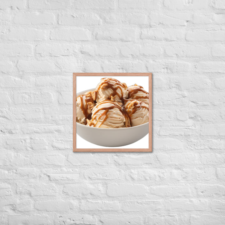 Caramel Swirls in Coffee Ice Cream Framed poster 🤤 from Yumify.AI