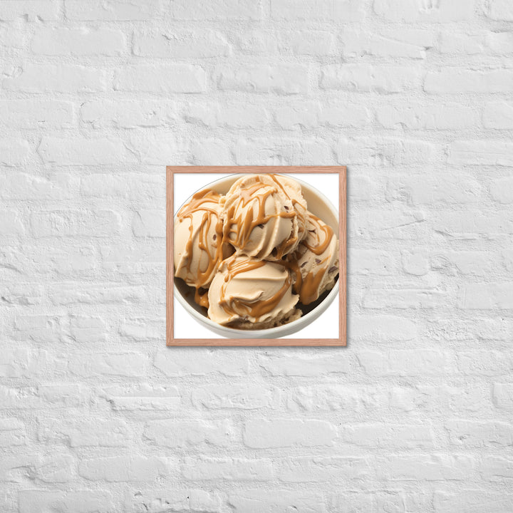 Caramel Swirls in Coffee Ice Cream Framed poster 🤤 from Yumify.AI