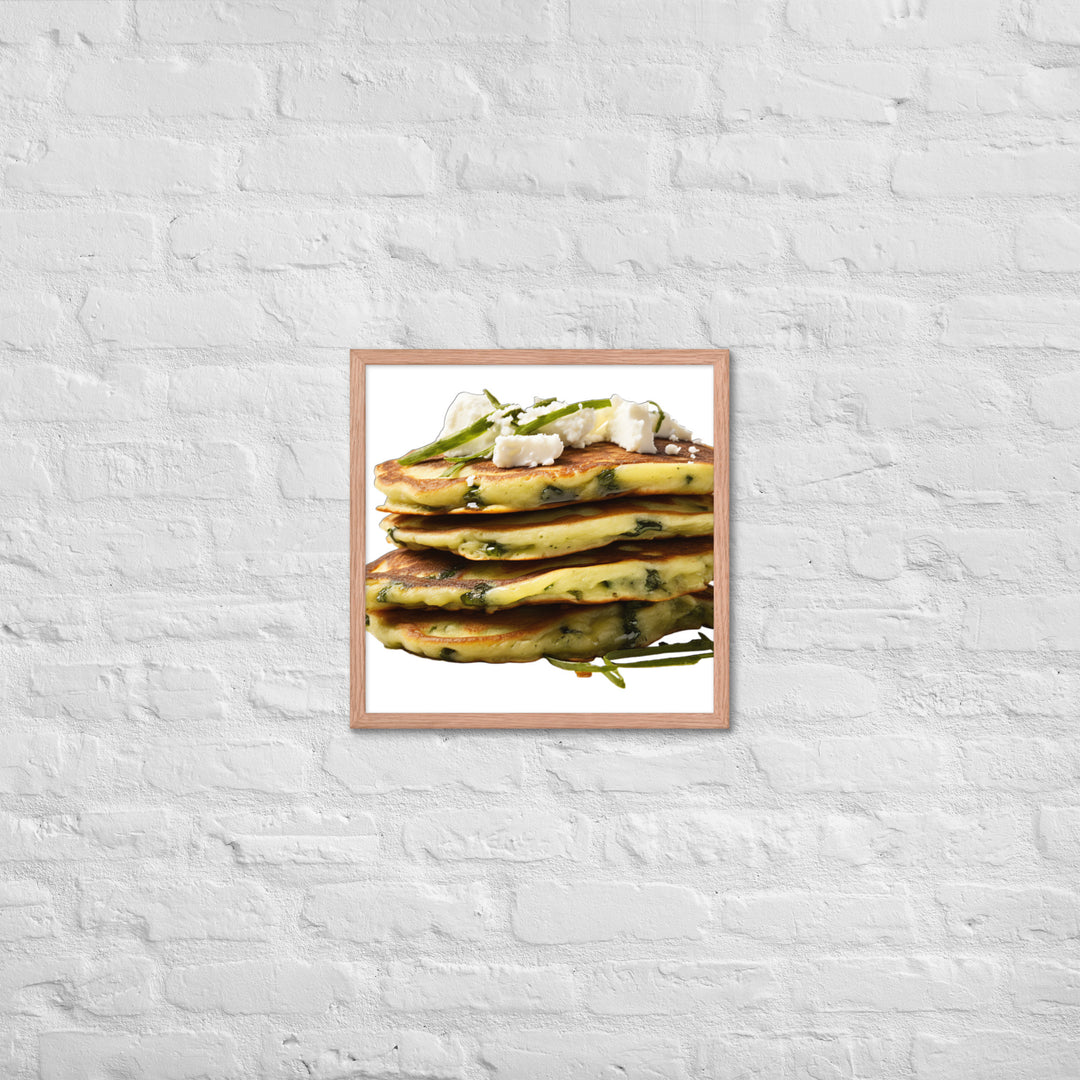 Savory Spinach Pancakes Framed poster 🤤 from Yumify.AI