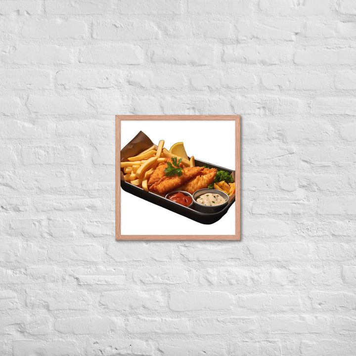 Spicy Cajun Fish and Chips Framed poster 🤤 from Yumify.AI