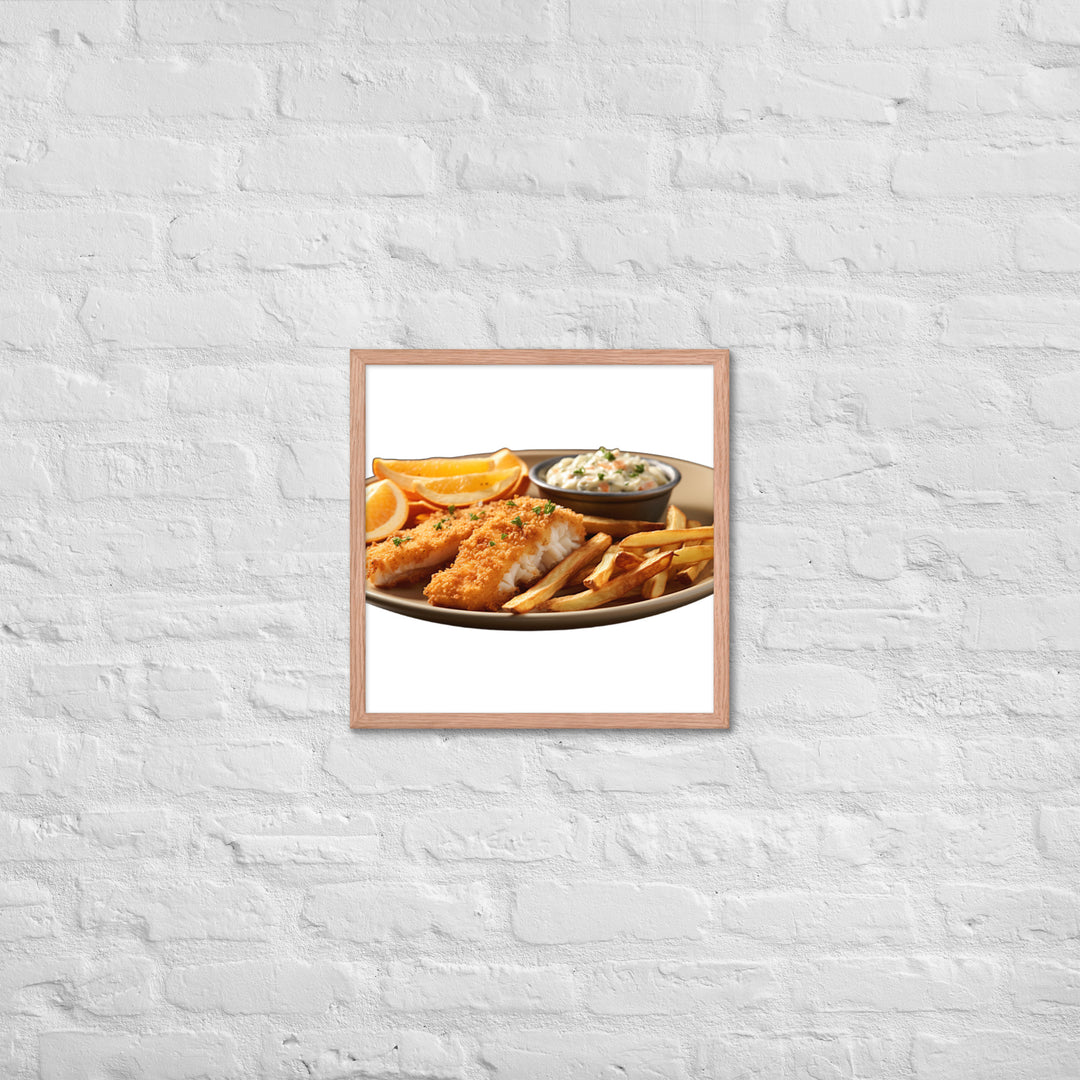 Panko Crusted Fish and Chips Framed poster 🤤 from Yumify.AI