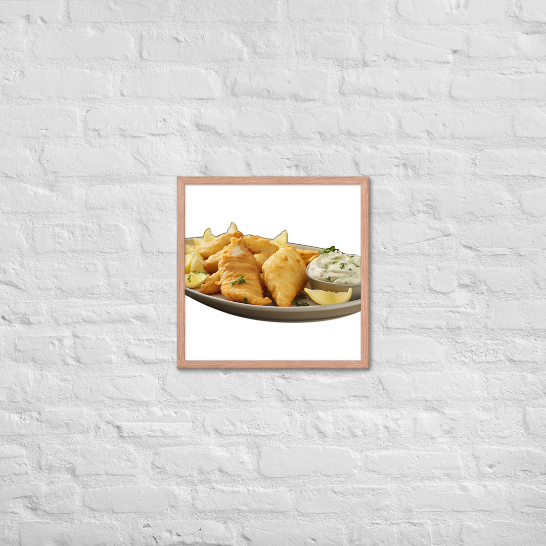 Lemon Herb Fish and Chips Framed poster 🤤 from Yumify.AI