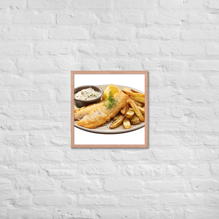 Lemon Herb Fish and Chips Framed poster 🤤 from Yumify.AI