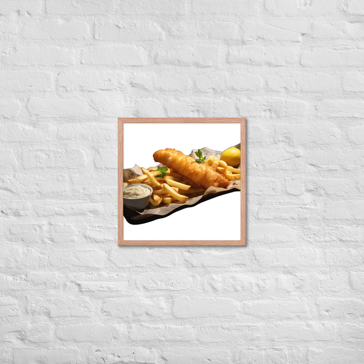 Classic Golden Fish and Chips Framed poster 🤤 from Yumify.AI