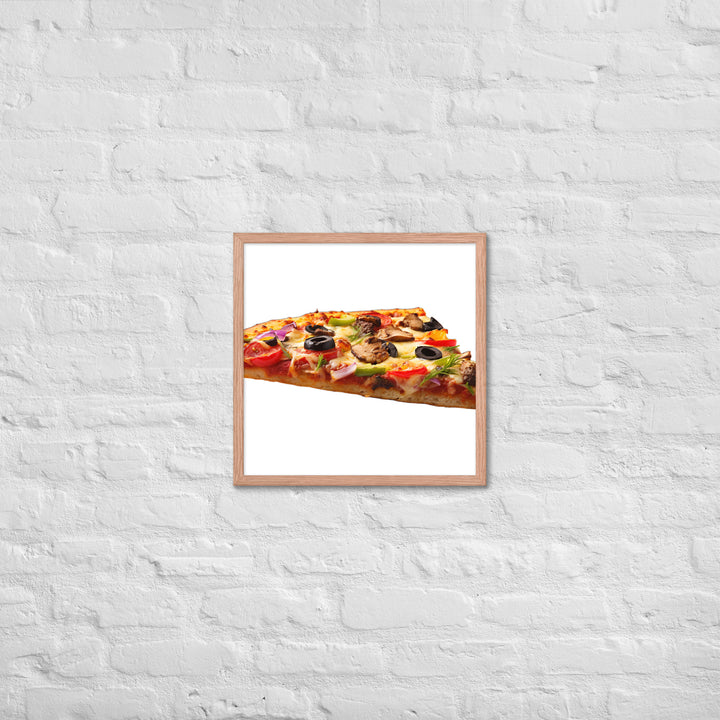 Veggie Delight Pizza Slice Framed poster 🤤 from Yumify.AI