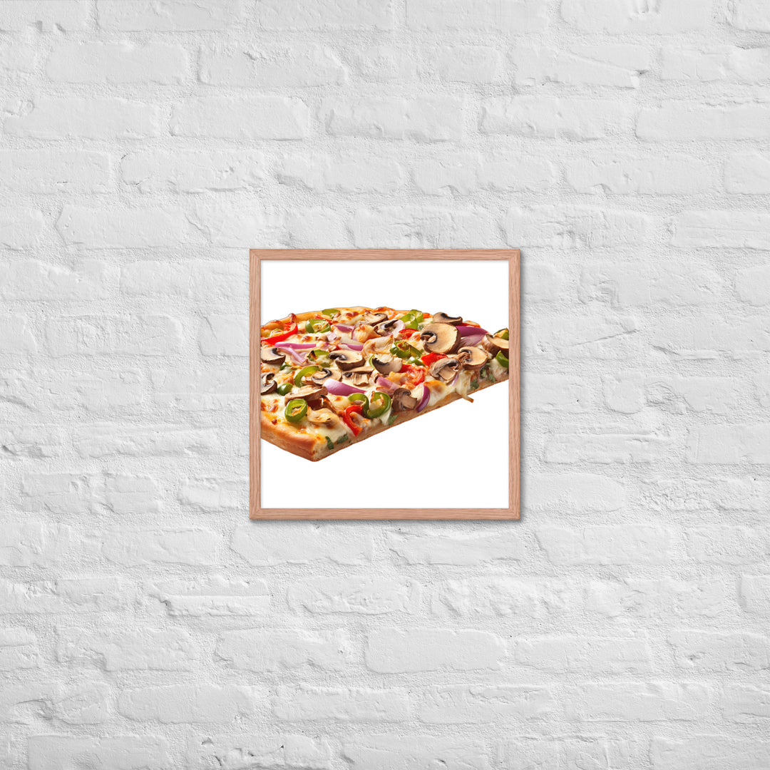 Veggie Delight Pizza Slice Framed poster 🤤 from Yumify.AI