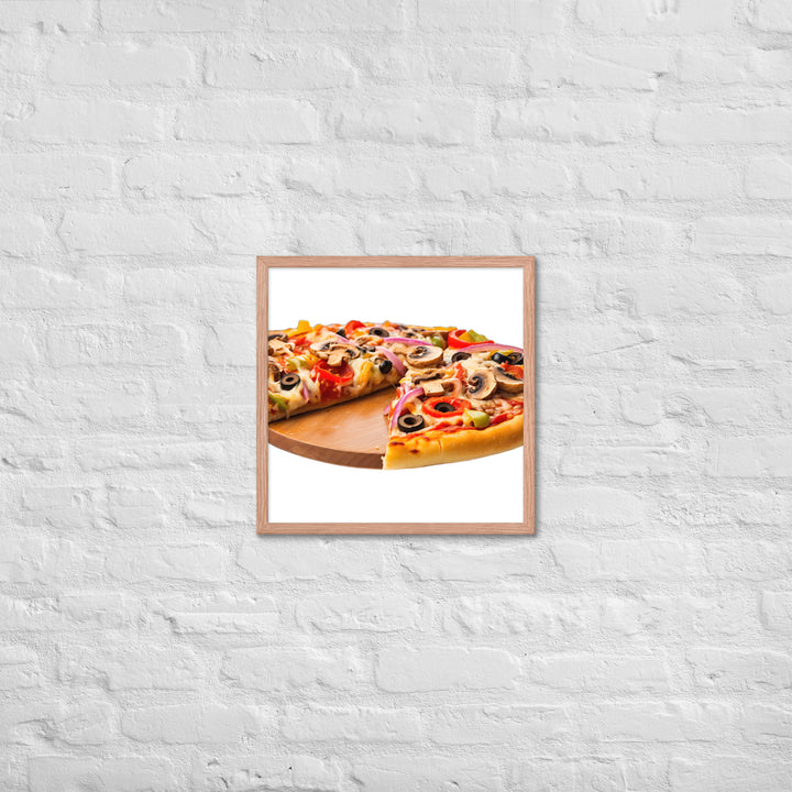 Veggie Delight Pizza Slice Framed poster 🤤 from Yumify.AI