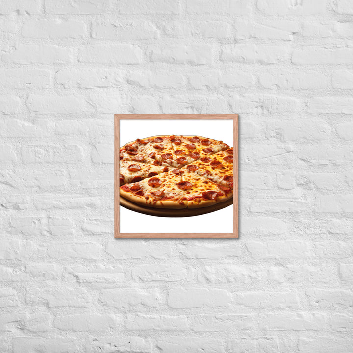 Spicy Pepperoni Explosion Pizza Framed poster 🤤 from Yumify.AI