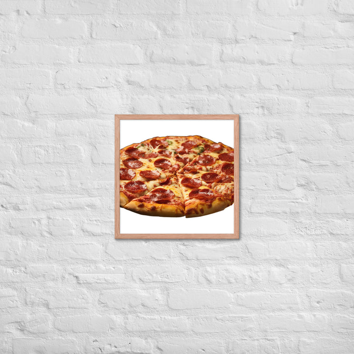 Spicy Pepperoni Explosion Pizza Framed poster 🤤 from Yumify.AI