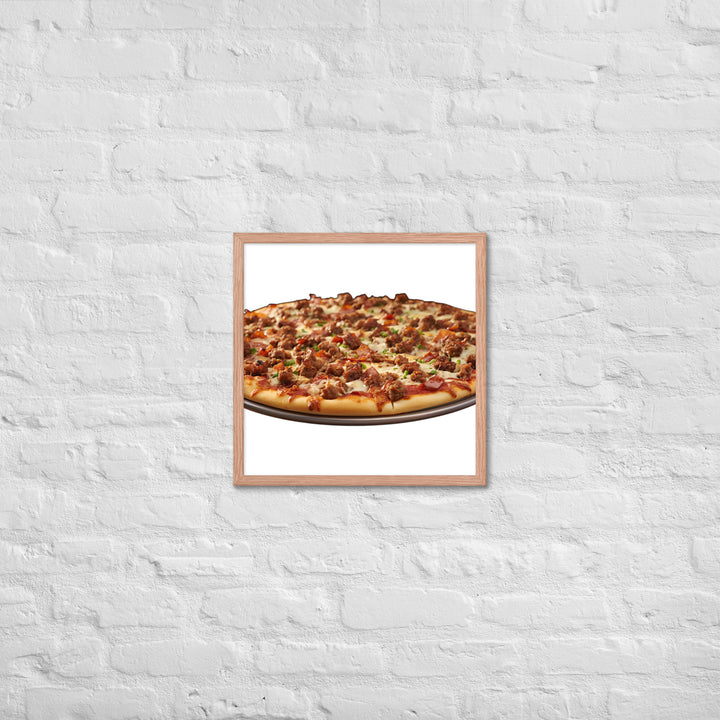 Meat Feast Pizza Framed poster 🤤 from Yumify.AI