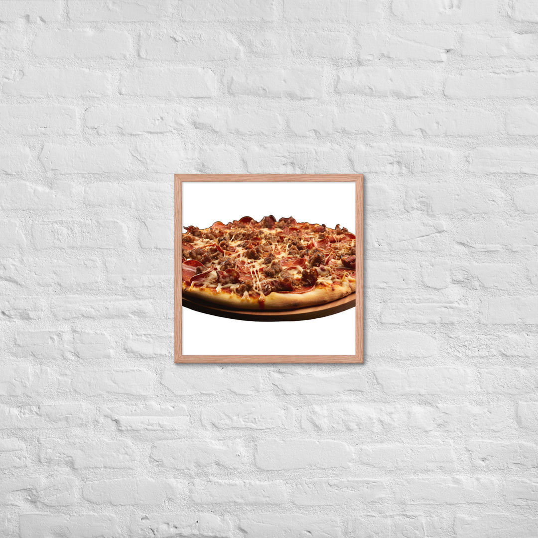 Meat Feast Pizza Framed poster 🤤 from Yumify.AI