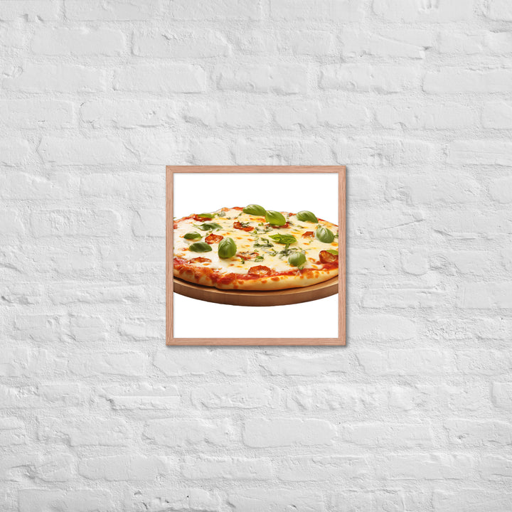 Cheese Dripping Margherita Pizza Framed poster 🤤 from Yumify.AI