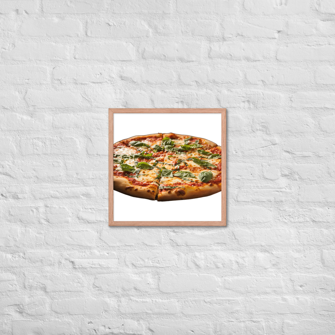 Cheese Dripping Margherita Pizza Framed poster 🤤 from Yumify.AI