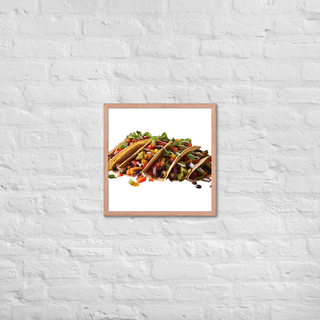 Vegetarian Tacos Extravaganza Framed poster 🤤 from Yumify.AI