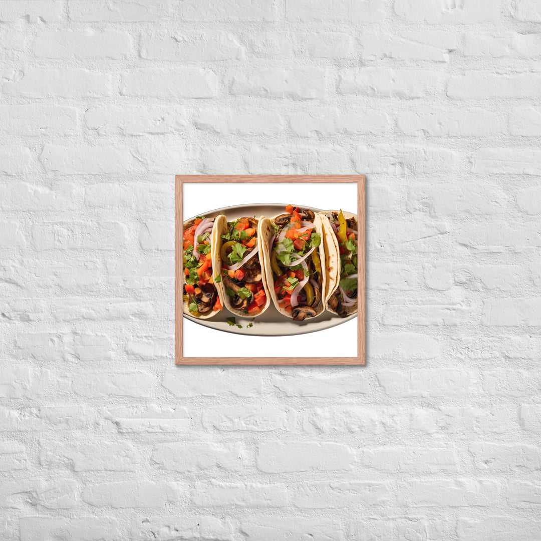 Vegetarian Tacos Extravaganza Framed poster 🤤 from Yumify.AI