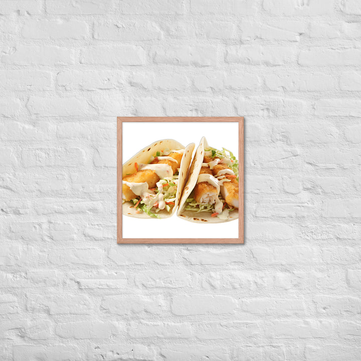 Soft Fish Tacos Delight Framed poster 🤤 from Yumify.AI