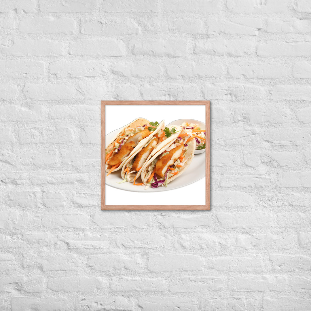 Soft Fish Tacos Delight Framed poster 🤤 from Yumify.AI