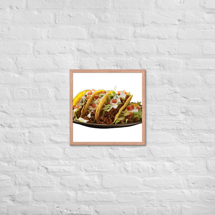 Crispy Beef Tacos Feast Framed poster 🤤 from Yumify.AI