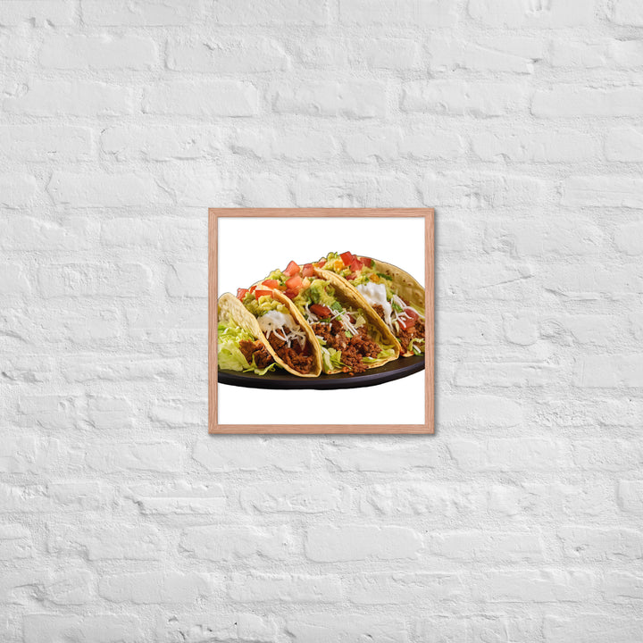 Crispy Beef Tacos Feast Framed poster 🤤 from Yumify.AI