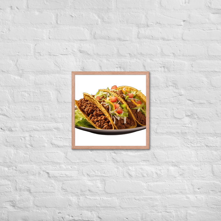 Crispy Beef Tacos Feast Framed poster 🤤 from Yumify.AI