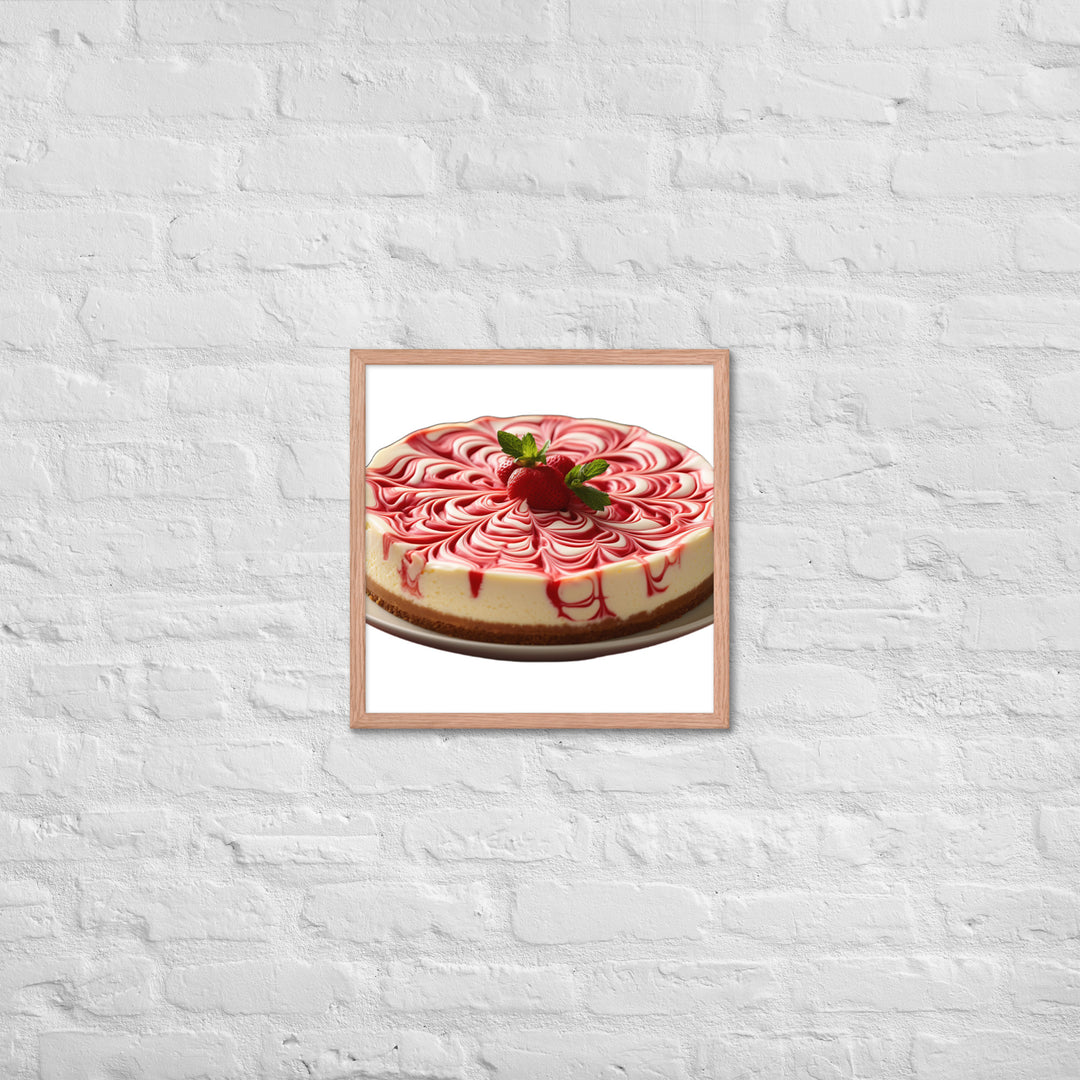 Strawberry Swirl Cheesecake Framed poster 🤤 from Yumify.AI