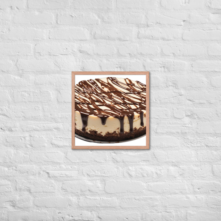 Chocolate Drizzle Cheesecake Framed poster 🤤 from Yumify.AI