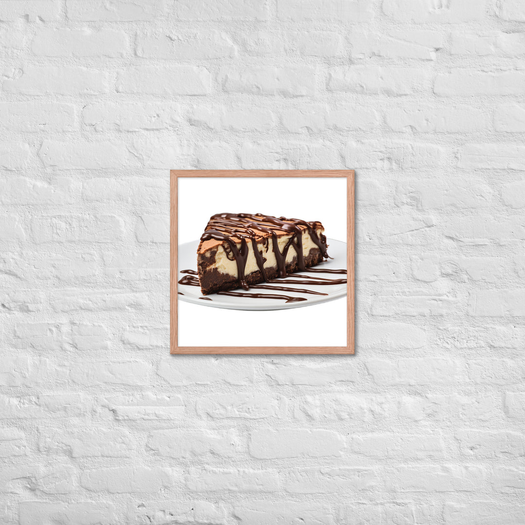 Chocolate Drizzle Cheesecake Framed poster 🤤 from Yumify.AI