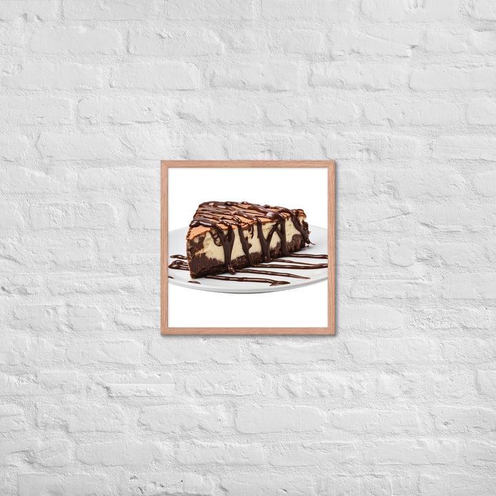 Chocolate Drizzle Cheesecake Framed poster 🤤 from Yumify.AI