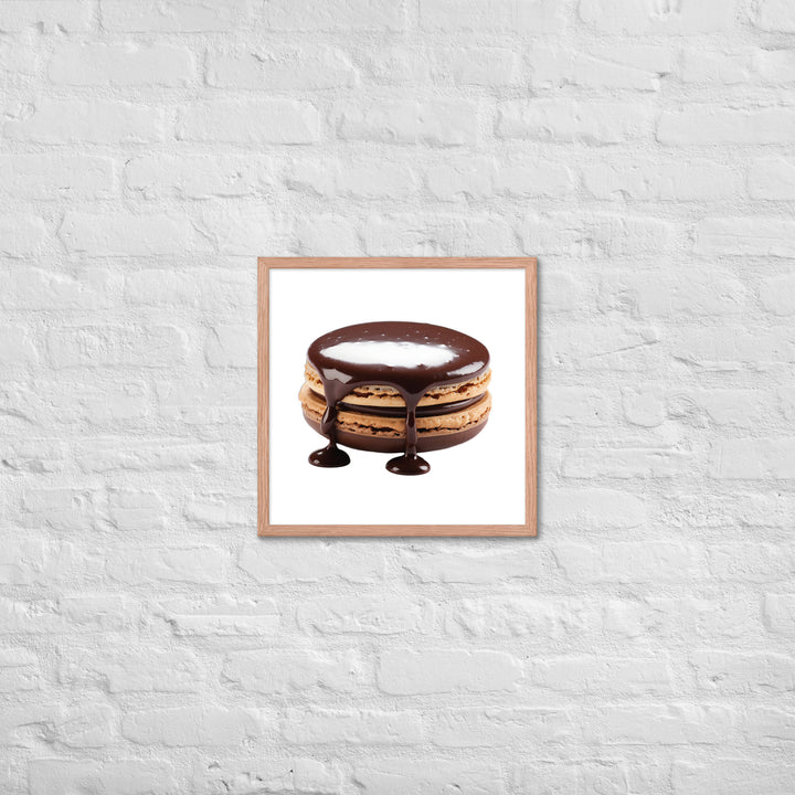 Chocolate Dipped Macaron Framed poster 🤤 from Yumify.AI