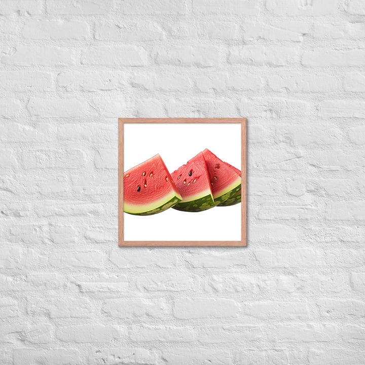 Juicy Watermelon Slices Framed poster 🤤 from Yumify.AI