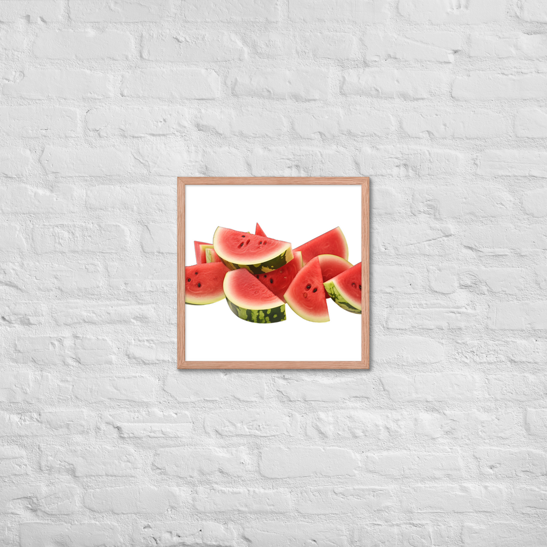 Juicy Watermelon Slices Framed poster 🤤 from Yumify.AI