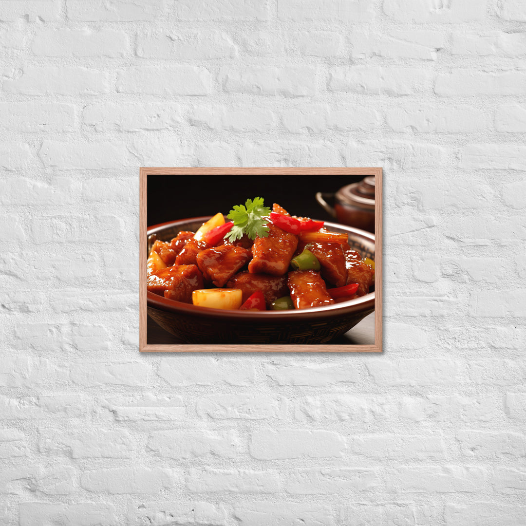 Sweet and Sour Pork Framed poster 🤤 from Yumify.AI