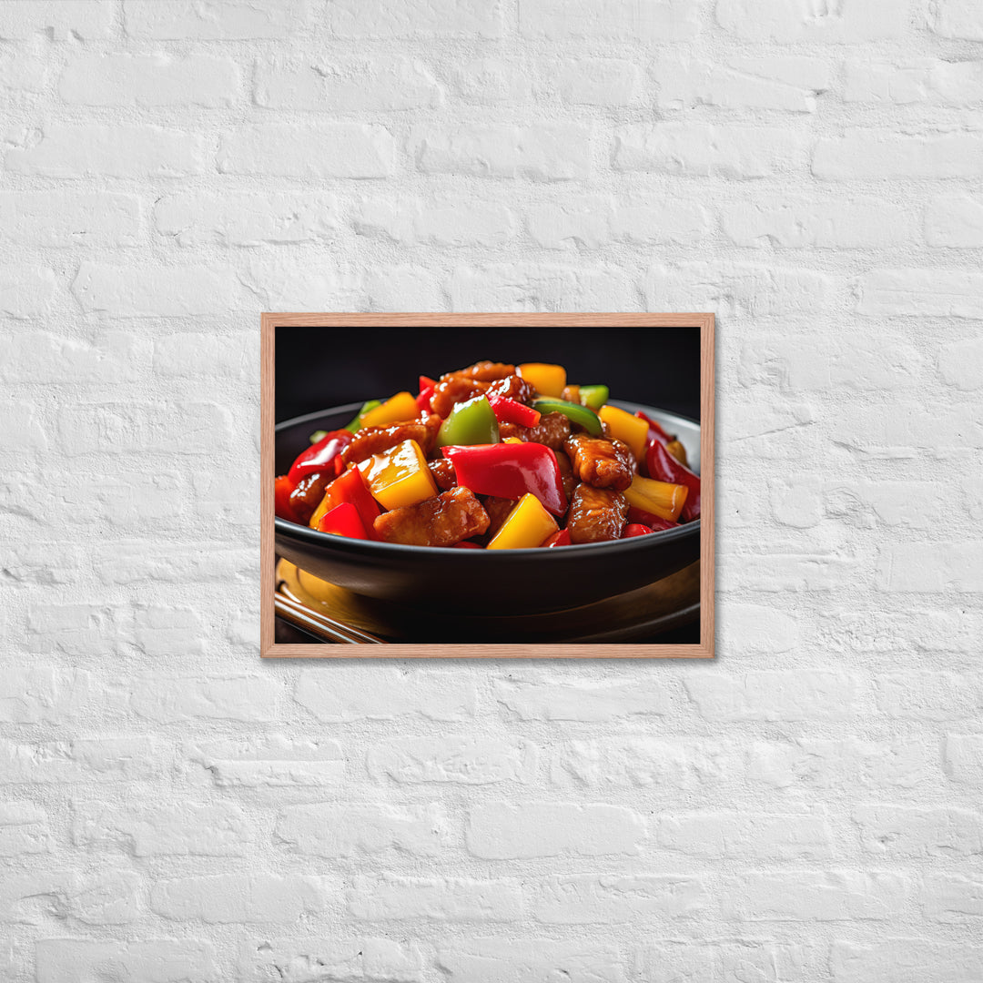 Sweet and Sour Pork Framed poster 🤤 from Yumify.AI