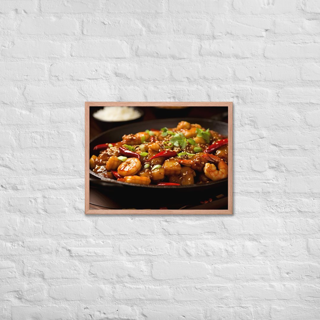 Kung Pao Shrimp Framed poster 🤤 from Yumify.AI