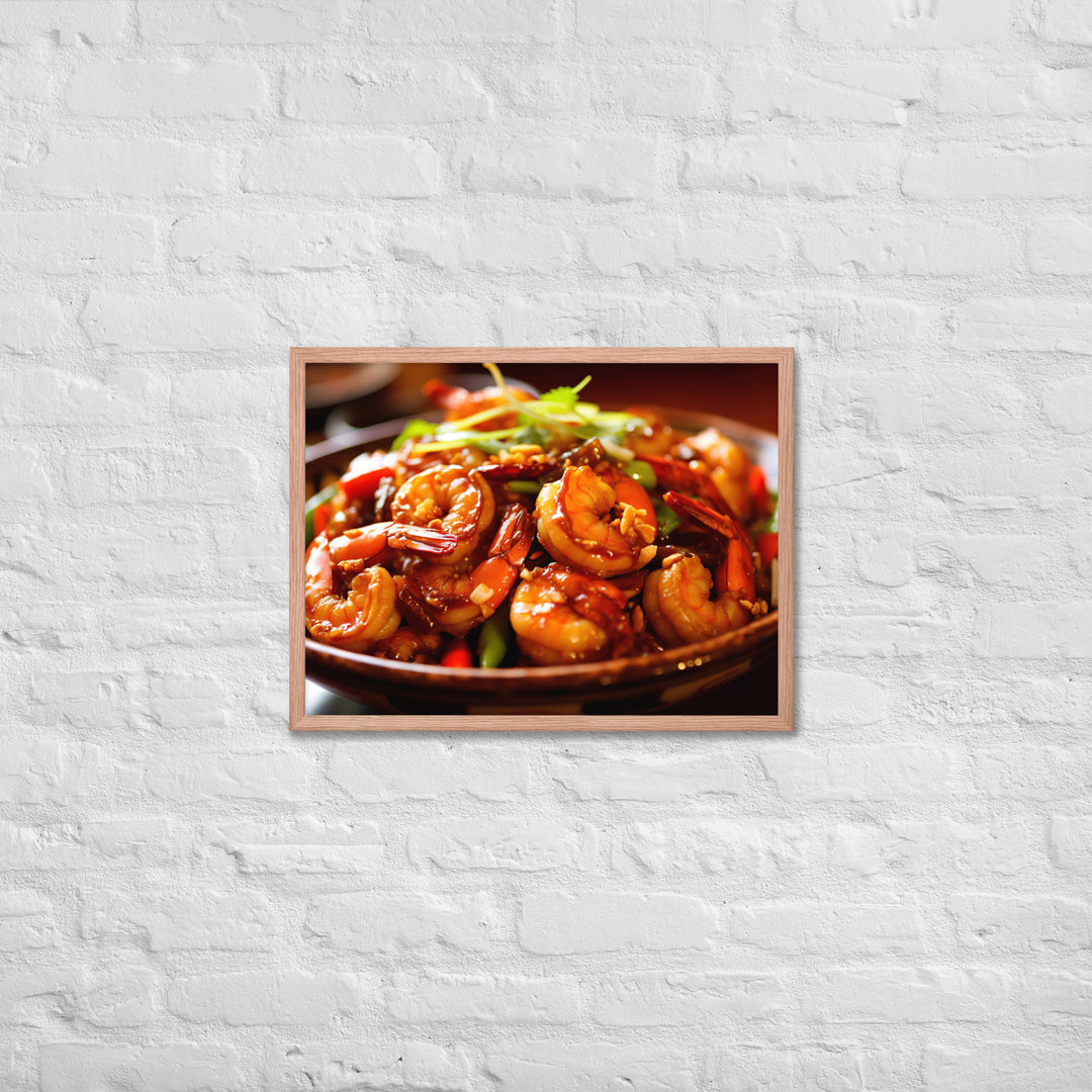 Kung Pao Shrimp Framed poster 🤤 from Yumify.AI