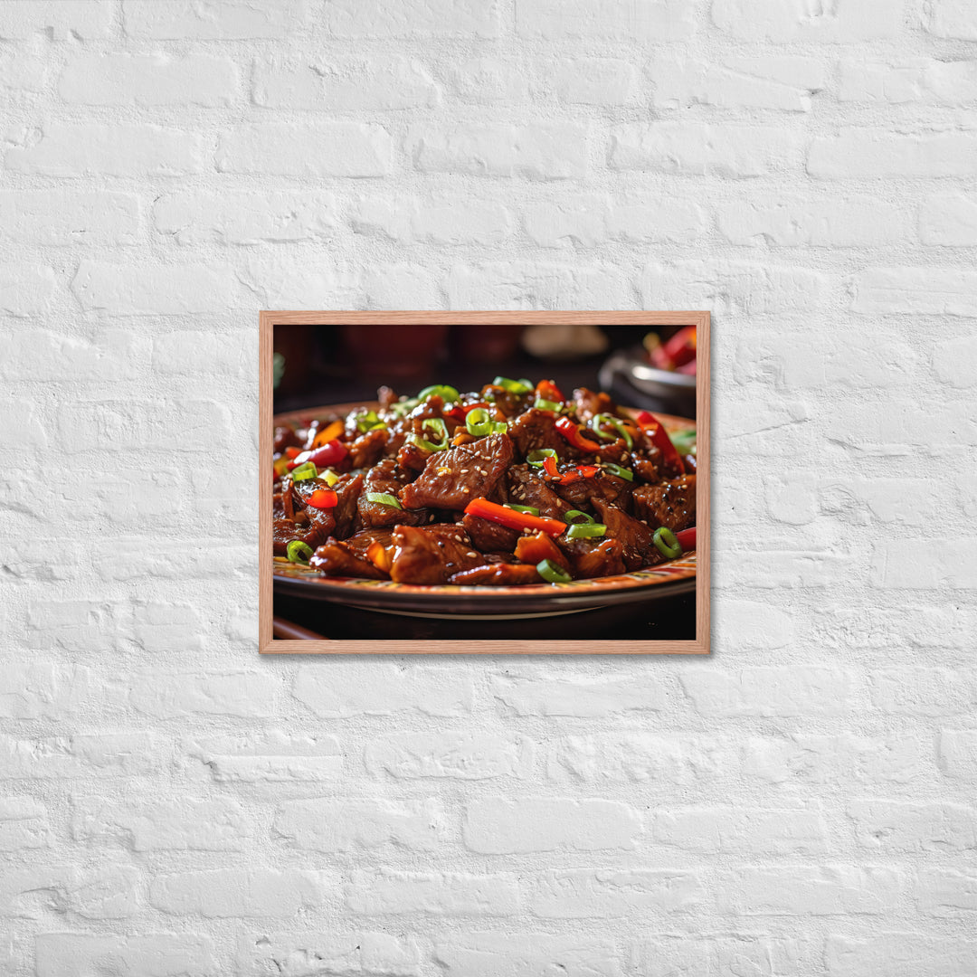 Mongolian Beef Framed poster 🤤 from Yumify.AI