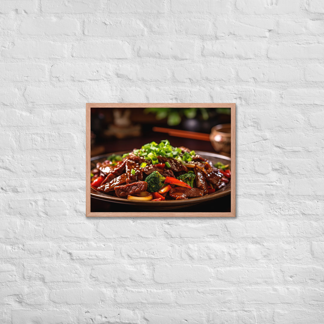 Mongolian Beef Framed poster 🤤 from Yumify.AI