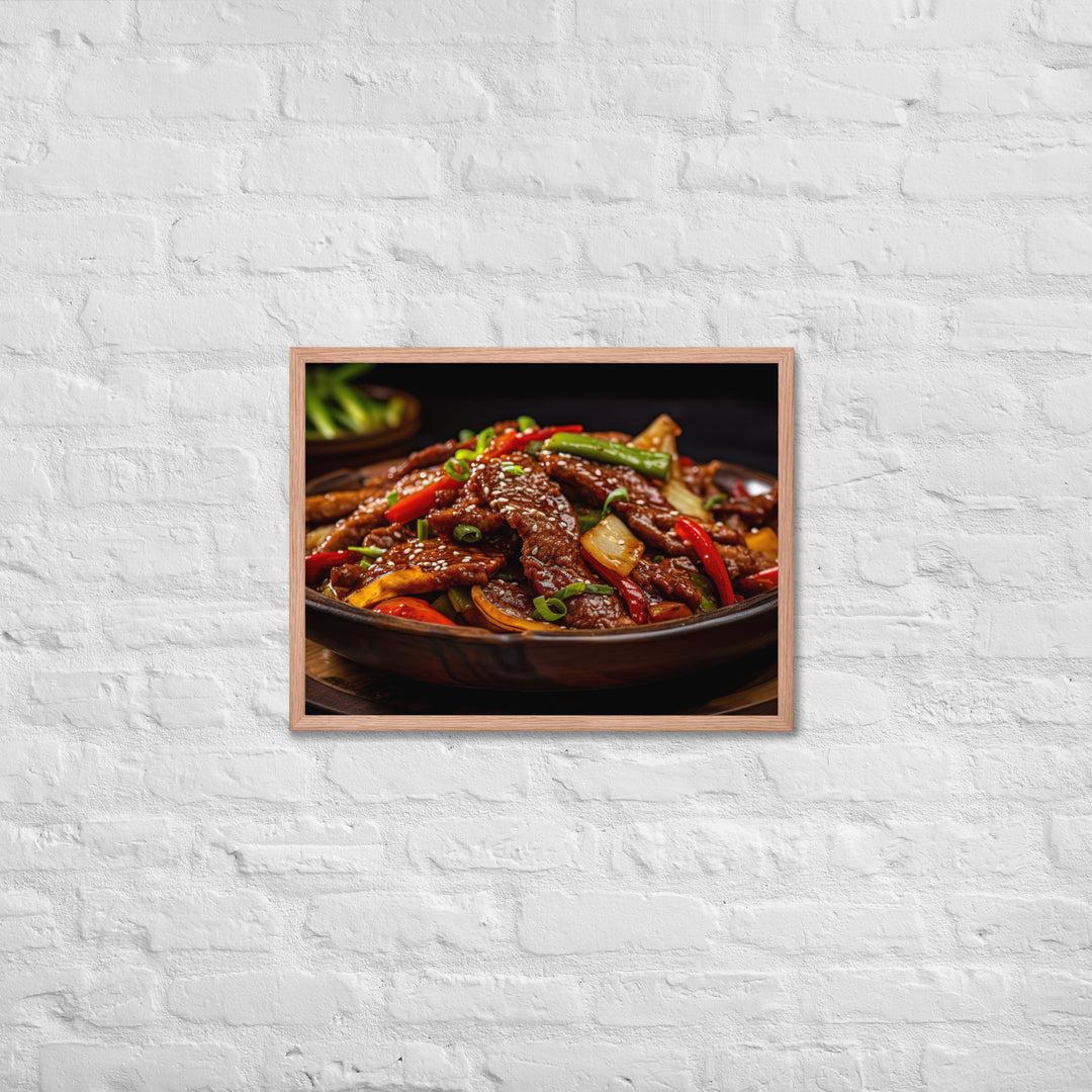 Mongolian Beef Framed poster 🤤 from Yumify.AI