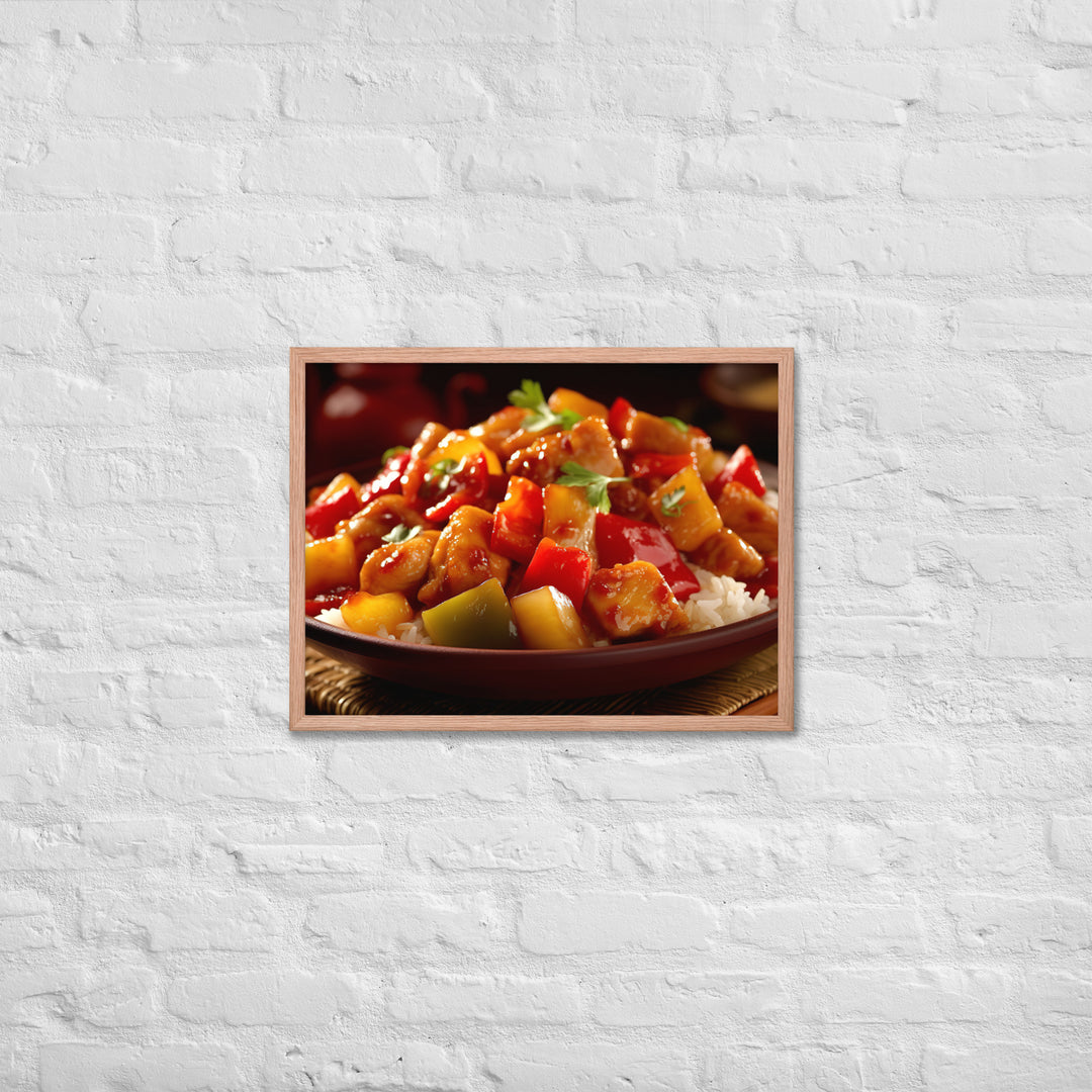 Sweet and sour chicken Framed poster 🤤 from Yumify.AI